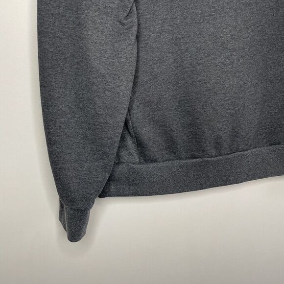 NORTH FACE Hoodie Mens Medium Gray Red Stripe Logo Pullover Sweatshirt Fleece - Picture 7 of 10